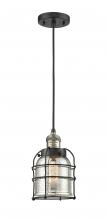 Innovations Lighting 201C-BAB-G58-CE - Bell Cage - 1 Light - 6 inch - Black Antique Brass - Cord hung - Mini Pendant