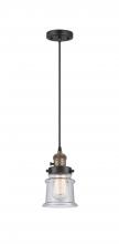 Innovations Lighting 201CSW-BAB-G184S - Canton - 1 Light - 5 inch - Black Antique Brass - Cord hung - Mini Pendant