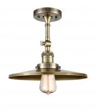 Innovations Lighting 201F-AB-MFR-AB-12 - Railroad - 1 Light - 12 inch - Antique Brass - Semi-Flush Mount