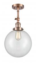 Innovations Lighting 201F-AC-G202-10 - Beacon - 1 Light - 10 inch - Antique Copper - Semi-Flush Mount