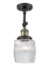 Innovations Lighting 201F-BAB-G302 - Colton - 1 Light - 6 inch - Black Antique Brass - Semi-Flush Mount