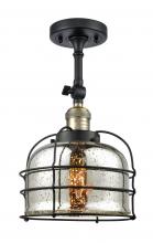 Innovations Lighting 201F-BAB-G78-CE - Bell Cage - 1 Light - 9 inch - Black Antique Brass - Semi-Flush Mount