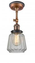 Innovations Lighting 201FBP-ACBK-G142 - Chatham - 1 Light - 7 inch - Antique Copper - Semi-Flush Mount