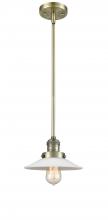 Innovations Lighting 201S-AB-G1-LED - Halophane - 1 Light - 9 inch - Antique Brass - Stem Hung - Mini Pendant