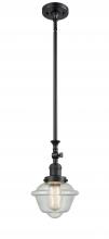  206-BK-G534 - Oxford - 1 Light - 7 inch - Matte Black - Stem Hung - Mini Pendant