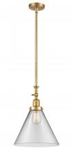  206-SG-G42-L - Cone - 1 Light - 12 inch - Satin Gold - Stem Hung - Mini Pendant