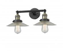  208-BAB-G2 - Halophane - 2 Light - 18 inch - Black Antique Brass - Bath Vanity Light