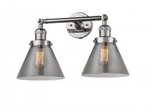 Innovations Lighting 208-PN-G43 - Cone - 2 Light - 18 inch - Polished Nickel - Bath Vanity Light