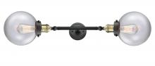 Innovations Lighting 208L-BAB-G202-8-LED - Beacon - 2 Light - 8 inch - Black Antique Brass - Bath Vanity Light