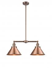  209-AC-M10-AC - Briarcliff - 2 Light - 21 inch - Antique Copper - Stem Hung - Island Light