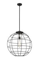 Innovations Lighting 221-1S-BK-CE-22-BK - Lake Placid - 1 Light - 22 inch - Matte Black - Pendant