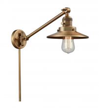 Innovations Lighting 237-BB-M4-BB - Railroad - 1 Light - 8 inch - Brushed Brass - Swing Arm