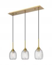  323-3I-BB-G323-5CL - Berkshire - 3 Light - 27 inch - Brushed Brass - Cord Hung - Island Light