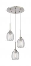 Innovations Lighting 323-3P-SN-G323-5CL - Berkshire - 3 Light - 13 inch - Brushed Satin Nickel - Cord Hung - Multi Pendant