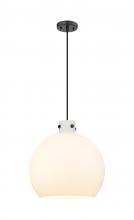  410-3PL-BK-G410-18WH - Newton Sphere - 3 Light - 18 inch - Matte Black - Cord hung - Pendant