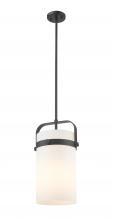 Innovations Lighting 413-1SM-BK-G413-1S-8WH - Pilaster - 1 Light - 8 inch Glass - Matte Black - Pendant