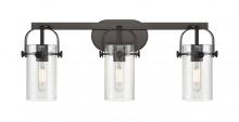  423-3W-BK-G423-7SDY - Pilaster - 3 Light - 24 inch - Matte Black - Bath Vanity Light