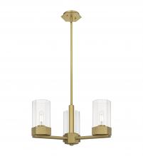  427-3CR-BB-G427-9CL - Claverack - 3 Light - 22 inch - Brushed Brass - Pendant