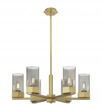 Innovations Lighting 427-6CR-BB-G427-9SM - Claverack - 6 Light - 28 inch - Brushed Brass - Chandelier