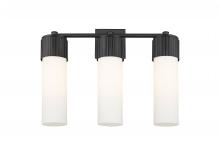  428-3W-BK-G428-12WH - Bolivar - 3 Light - 21 inch - Matte Black - Bath Vanity Light