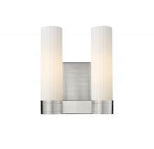  429-2W-SN-G429-11WH - Empire - 2 Light - 11 inch - Satin Nickel - Bath Vanity Light