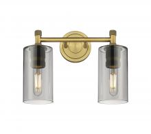 Innovations Lighting 434-2W-BB-G434-7SM - Crown Point - 2 Light - 14 inch - Brushed Brass - Bath Vanity Light