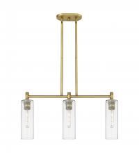 Innovations Lighting 434-3I-BB-G434-12CL - Crown Point - 3 Light - 31 inch - Brushed Brass - Island Light