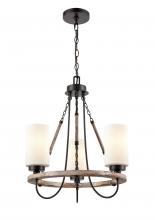 Innovations Lighting 442-3CR-BK-W - Paladin - 3 Light - 19 inch - Matte Black - Chain Hung - Mini Chandelier