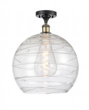 Innovations Lighting 516-1C-BAB-G1213-14-LED - Athens Deco Swirl - 1 Light - 14 inch - Black Antique Brass - Semi-Flush Mount