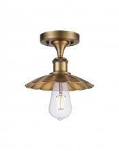  516-1C-BB-M17-BB - Scallop - 1 Light - 8 inch - Brushed Brass - Semi-Flush Mount