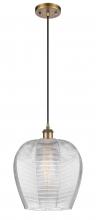  516-1P-BB-G461-12 - Norfolk - 1 Light - 12 inch - Brushed Brass - Cord hung - Mini Pendant