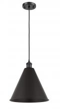 Innovations Lighting 516-1P-BK-MBC-16-BK - Berkshire - 1 Light - 16 inch - Matte Black - Cord hung - Mini Pendant