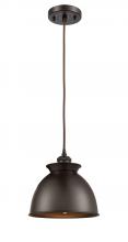  516-1P-OB-M14-OB - Adirondack - 1 Light - 8 inch - Oil Rubbed Bronze - Cord hung - Mini Pendant