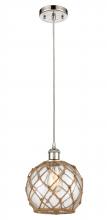 Innovations Lighting 516-1P-PN-G122-8RB - Farmhouse Rope - 1 Light - 8 inch - Polished Nickel - Cord hung - Mini Pendant