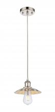  516-1P-PN-M17-PN - Scallop - 1 Light - 8 inch - Polished Nickel - Cord Hung - Mini Pendant