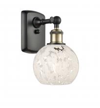 Innovations Lighting 516-1W-BAB-G1216-6WM - White Mouchette - 1 Light - 6 inch - Black Antique Brass - Sconce