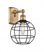 Innovations Lighting 516-1W-BB-CE-8-BK - Lake Placid - 1 Light - 8 inch - Brushed Brass - Sconce