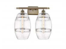  516-2W-AB-G557-8CL - Vaz - 2 Light - 18 inch - Antique Brass - Bath Vanity Light