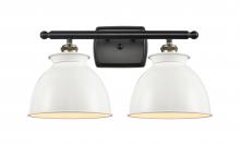 Innovations Lighting 516-2W-BAB-M14-W - Adirondack - 2 Light - 18 inch - Black Antique Brass - Bath Vanity Light