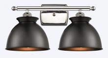 Innovations Lighting 516-2W-PN-M14-BK - Adirondack - 2 Light - 18 inch - Polished Nickel - Bath Vanity Light