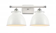 Innovations Lighting 516-2W-WPC-M14-W - Adirondack - 2 Light - 18 inch - White Polished Chrome - Bath Vanity Light