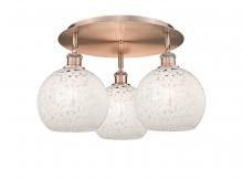  516-3C-AC-G1216-8WM - White Mouchette - 3 Light - 20 inch - Antique Copper - Flush Mount