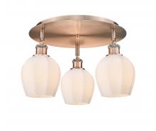 Innovations Lighting 516-3C-AC-G461-6 - Norfolk - 3 Light - 18 inch - Antique Copper - Flush Mount