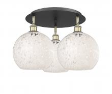  516-3C-BAB-G1216-10WM - White Mouchette - 3 Light - 22 inch - Black Antique Brass - Flush Mount