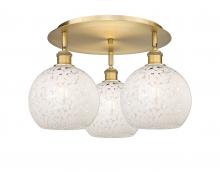  516-3C-BB-G1216-8WM - White Mouchette - 3 Light - 20 inch - Brushed Brass - Flush Mount