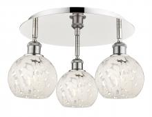  516-3C-PN-G1216-6WM - White Mouchette - 3 Light - 18 inch - Polished Nickel - Flush Mount