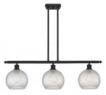  516-3I-BK-G122C-8CL - Athens - 3 Light - 36 inch - Matte Black - Cord hung - Island Light