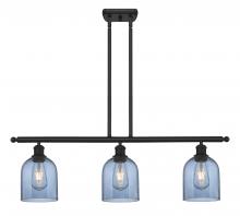 Innovations Lighting 516-3I-BK-G558-6BL - Bella - 3 Light - 36 inch - Matte Black - Cord hung - Island Light