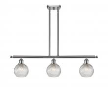  516-3I-SN-G122C-6CL - Athens - 3 Light - 36 inch - Brushed Satin Nickel - Cord hung - Island Light