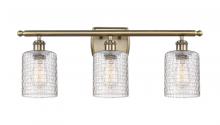  516-3W-AB-G112C-5CL - Cobbleskill - 3 Light - 25 inch - Antique Brass - Bath Vanity Light